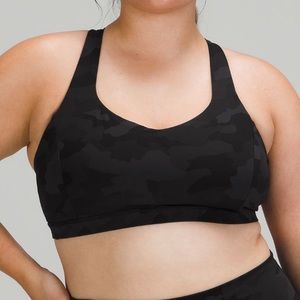 Lululemon Free to Be Serene Sports Bra in Deep Coal Camo